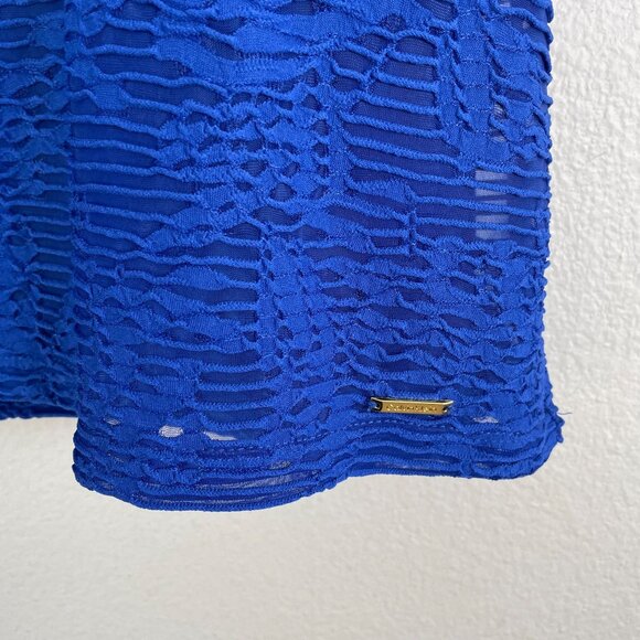 NEW Calvin Klein Womens Plus XXL Short Sleeve Textured Knit Top Blue Shirt - Picture 10 of 10